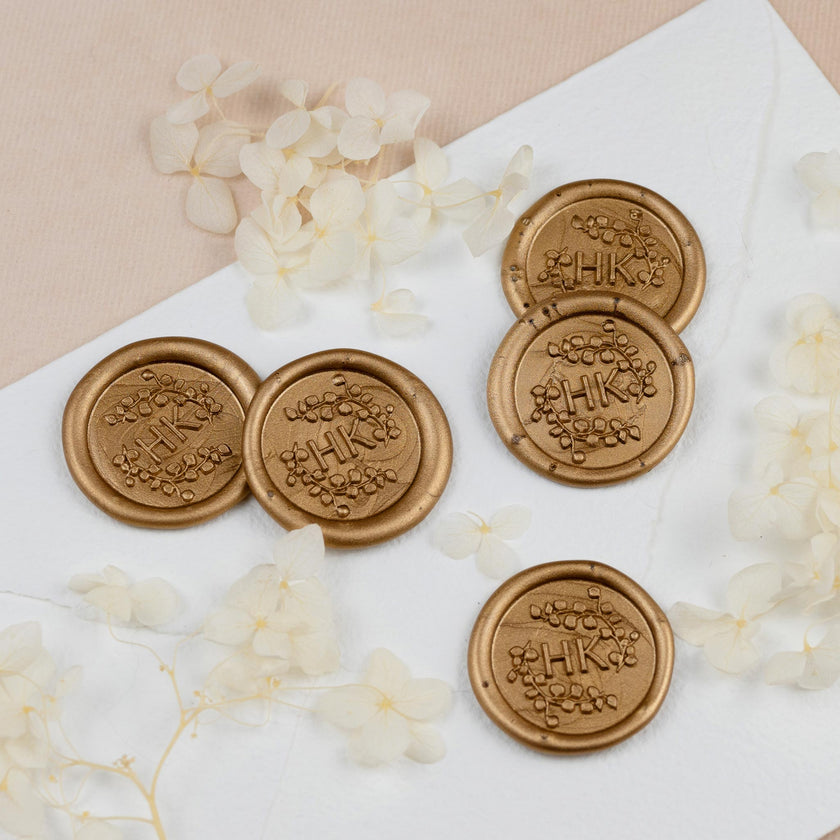 Wachssiegel Design Matteo mit Initialen - Siegelstempel personalisiert