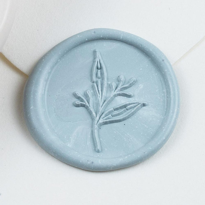 Wachssiegel selbstklebend mit Symbol Flora - Siegelstempel personalisiert