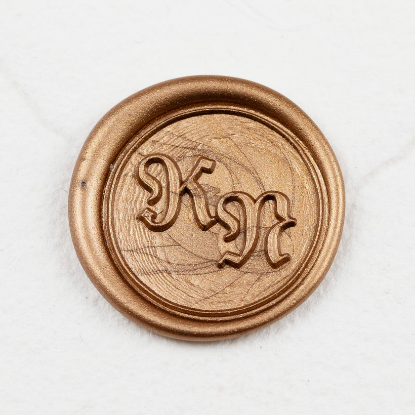 Wachssiegel Initialen minimalistisch selbstklebend - Siegelstempel personalisiert