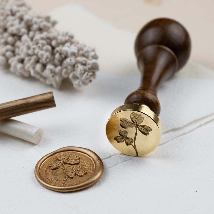 Siegelstempel Design Kleeblatt - Siegelstempel personalisiert