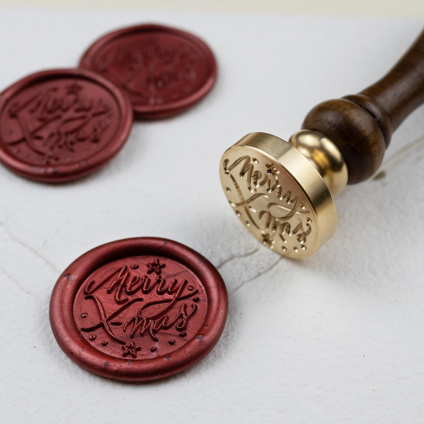 Siegelstempel zu Weihnachten, Merry Christmas - Siegelstempel personalisiert