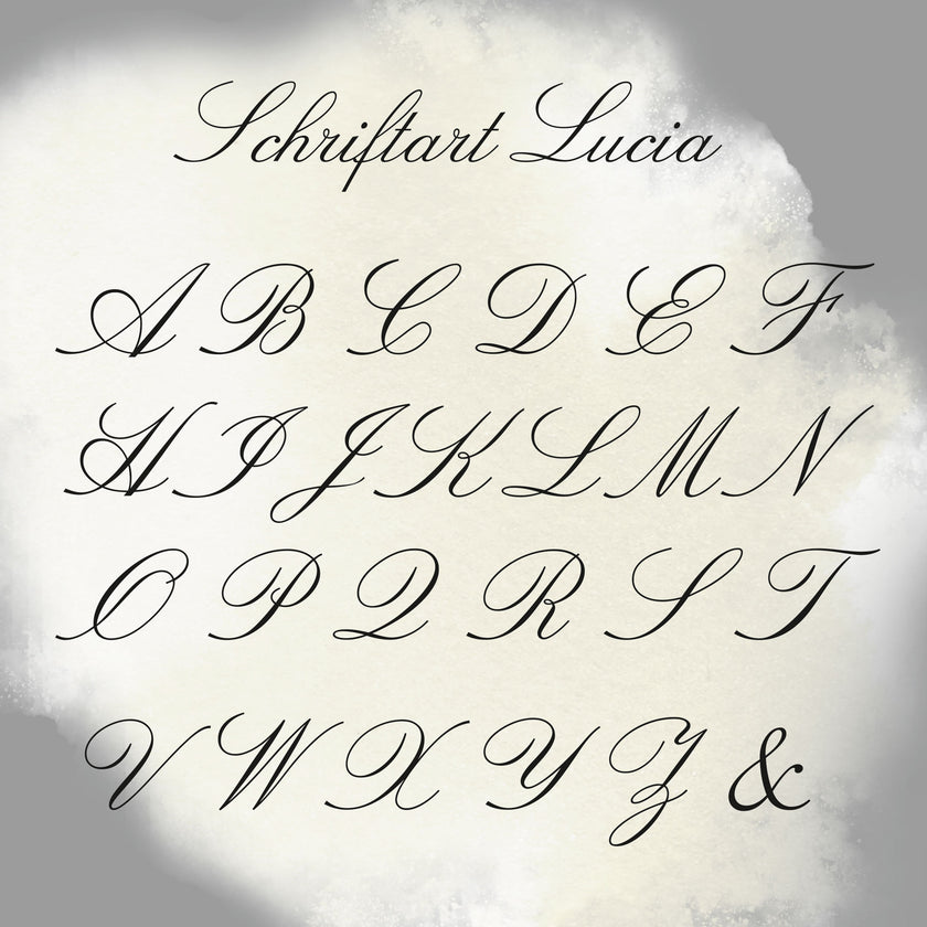 Siegelstempel personalisiert mit Initialen und Text, Design Lucia - Siegelstempel personalisiert