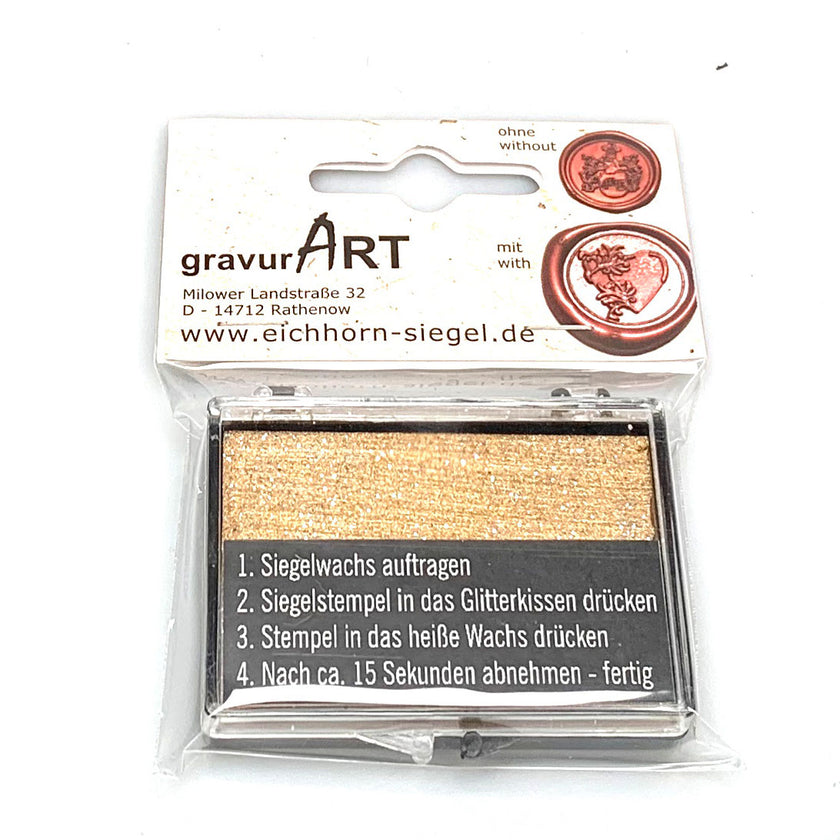 Siegelkissen Gold Glitter - Siegelstempel personalisiert