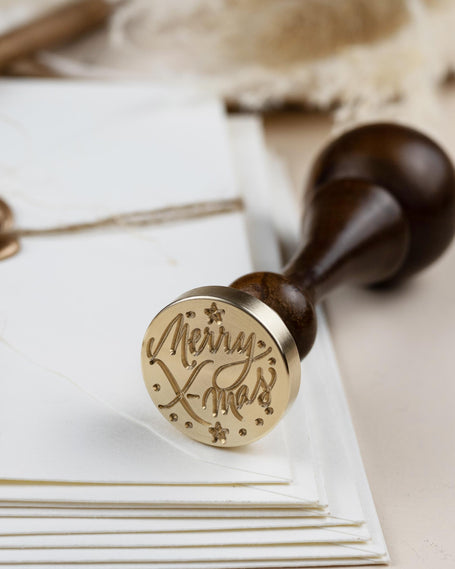 Siegelstempel zu Weihnachten, Merry Christmas - Siegelstempel personalisiert