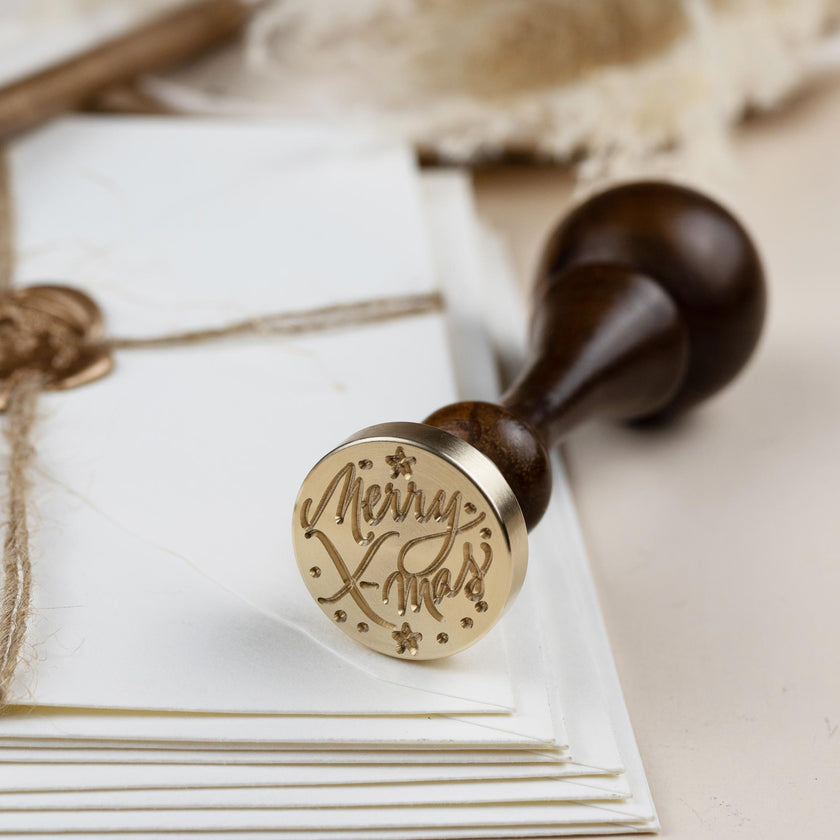 Siegelstempel zu Weihnachten, Merry Christmas - Siegelstempel personalisiert