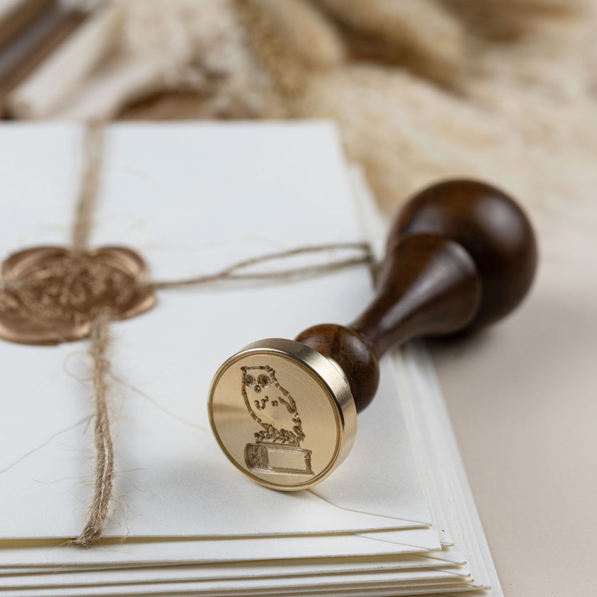 Siegelstempel Design Büchereule - Siegelstempel personalisiert