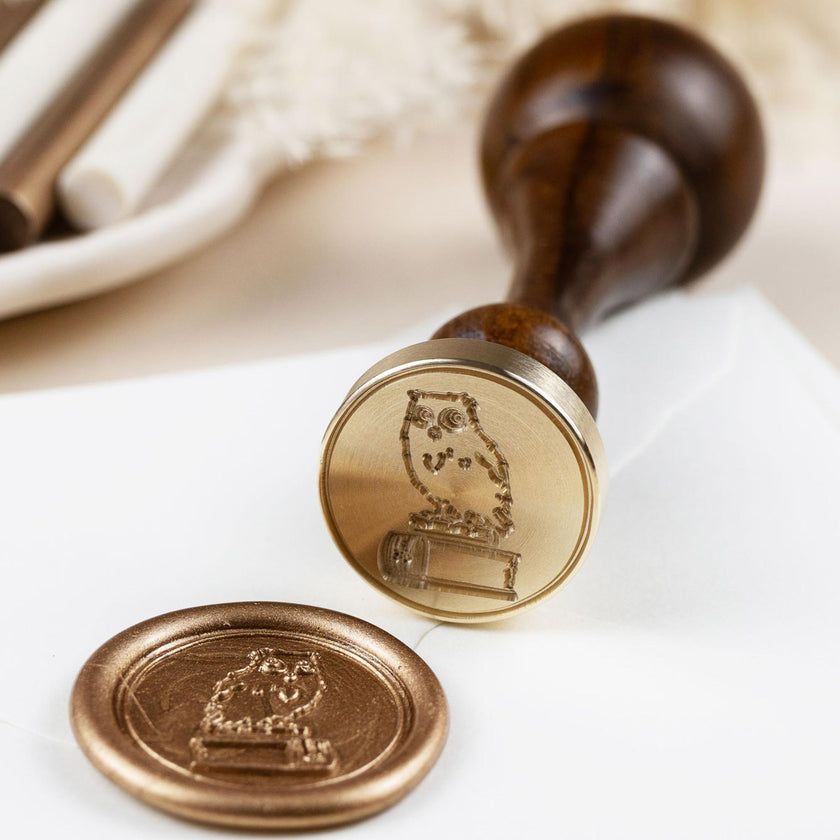 Siegelstempel Design Büchereule - Siegelstempel personalisiert