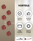 gravurART Siegelwachs Tabs - flexibel - zum Schmelzen im Schmelzlöffel - Rot-Metallic - Siegelstempel personalisiert