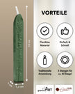 Premium Siegelwachs mit Docht, 3er Pack in Grün-perl. - Siegelstempel personalisiert