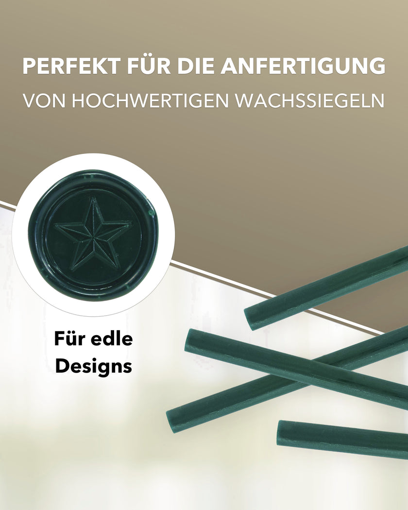 Siegelwachs für Wachspistole in Forrest, 7mm Durchmesser, 6er Pack - Siegelstempel personalisiert