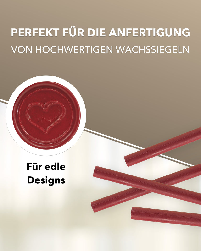Siegelwachs für Wachspistole in Bordeaux, 7mm Durchmesser, 6er Pack - Siegelstempel personalisiert