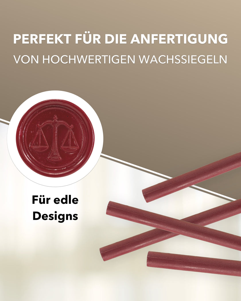 Siegelwachs für Wachspistole in Burgunder, 7mm Durchmesser, 6er Pack - Siegelstempel personalisiert