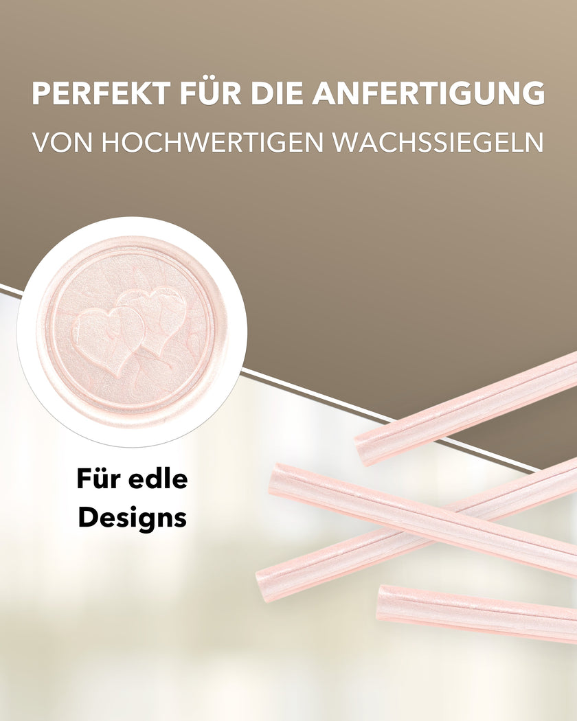 Siegelwachs für Wachspistole in Champagner, 7mm Durchmesser, 6er Pack - Siegelstempel personalisiert