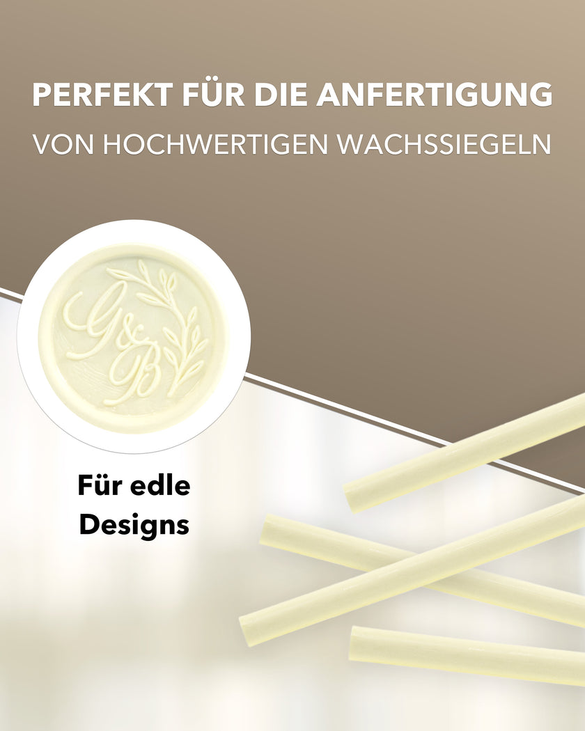 Siegelwachs für Wachspistole in Elfenbein, 7mm Durchmesser, 6er Pack - Siegelstempel personalisiert
