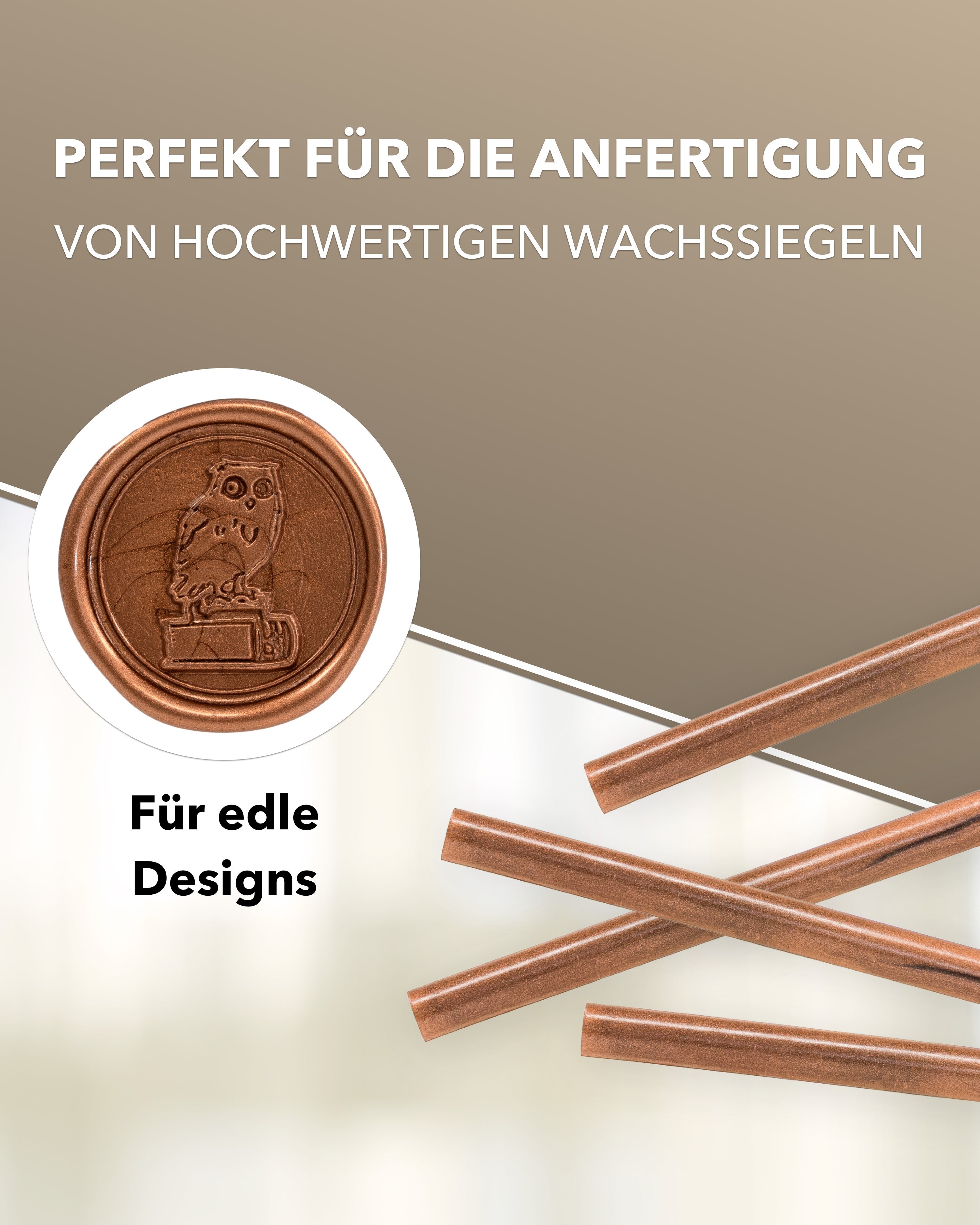 Siegelwachs für Wachspistole in Kupfer, 7mm Durchmesser, 6er Pack - Siegelstempel personalisiert