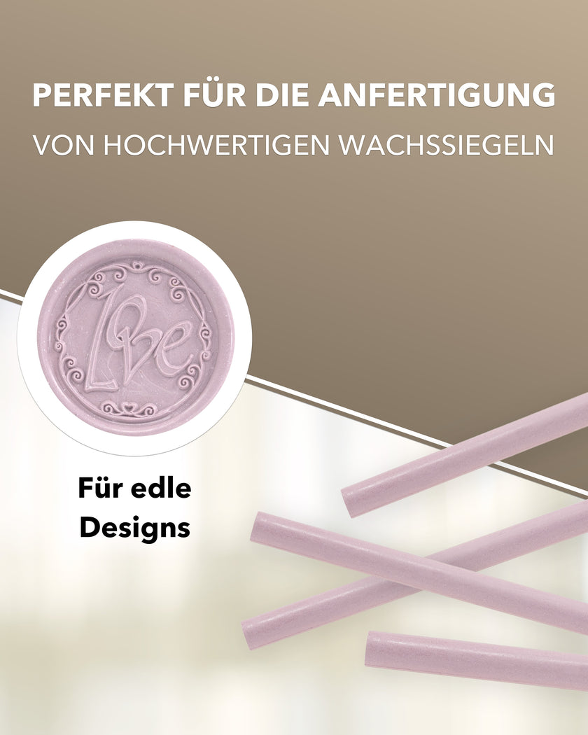 Siegelwachs für Wachspistole in Lavender, 7mm Durchmesser, 6er Pack - Siegelstempel personalisiert