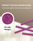 Siegelwachs für Wachspistole in Magenta, 7mm Durchmesser, 6er Pack - Siegelstempel personalisiert