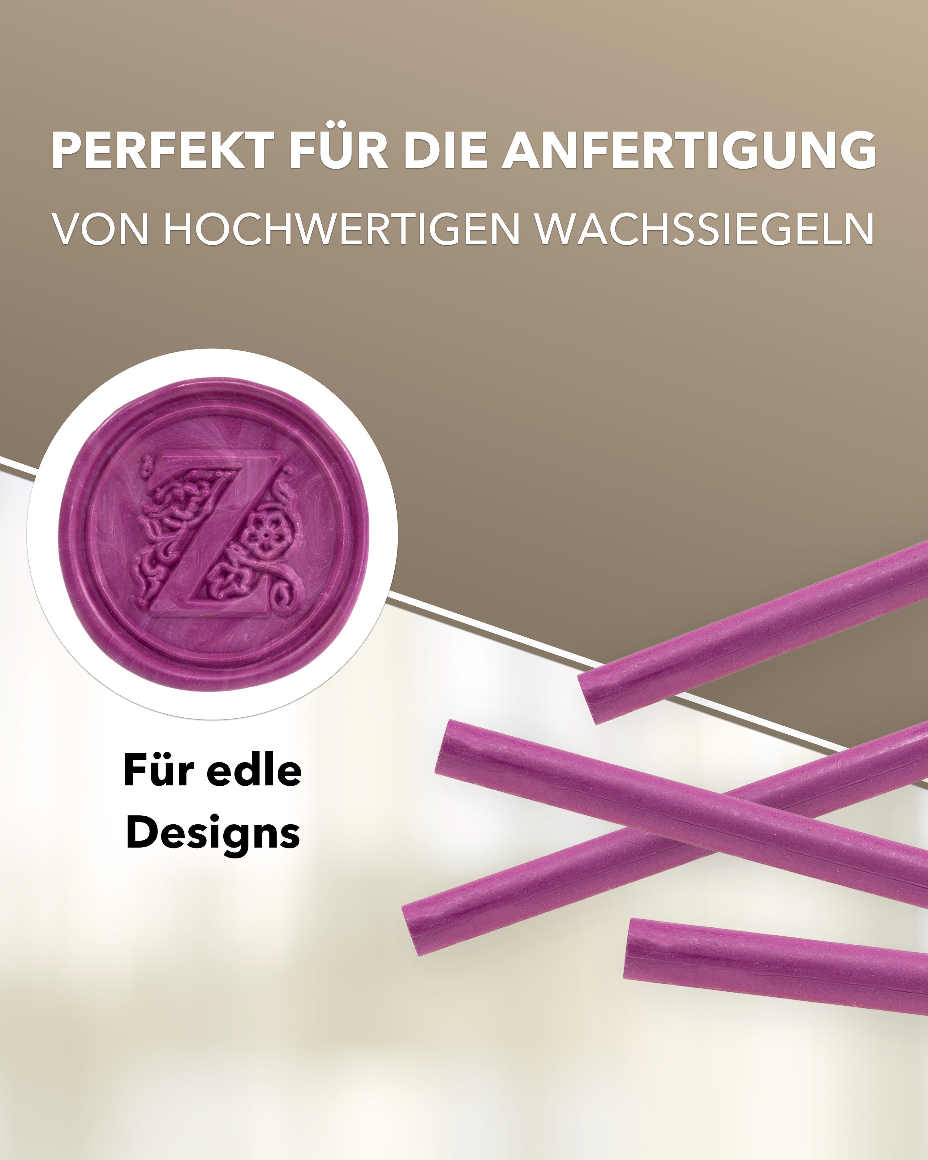 Siegelwachs für Wachspistole in Magenta, 7mm Durchmesser, 6er Pack - Siegelstempel personalisiert