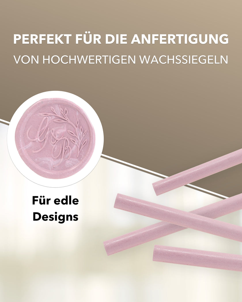 Siegelwachs für Wachspistole in Mauve, 7mm Durchmesser, 6er Pack - Siegelstempel personalisiert