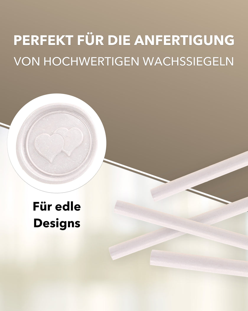 Siegelwachs für Wachspistole in Powder, 7mm Durchmesser, 6er Pack - Siegelstempel personalisiert