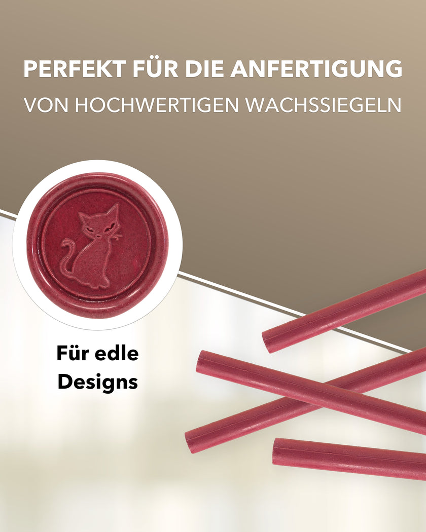 Siegelwachs für Wachspistole in Vintage Rosé, 7mm Durchmesser, 6er Pack - Siegelstempel personalisiert