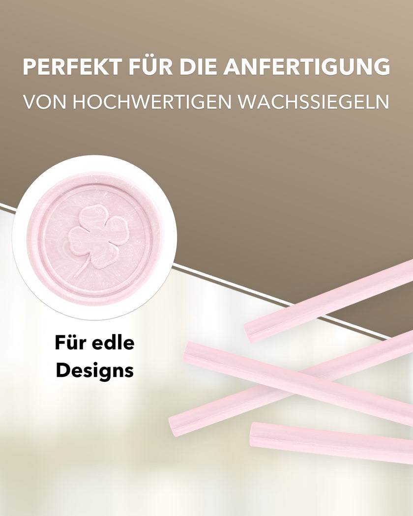 Siegelwachs für Wachspistole in Zartrosé, 7mm Durchmesser, 6er Pack - Siegelstempel personalisiert