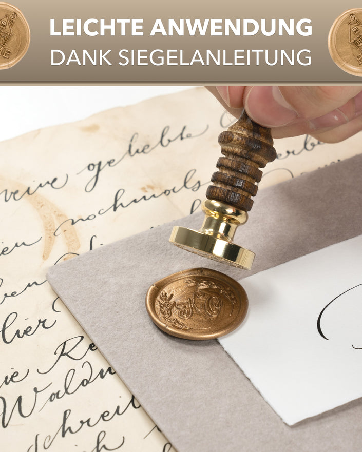 Siegelwachs für Wachspistole in Dunkelblau, 7mm Durchmesser, 6er Pack - Siegelstempel personalisiert