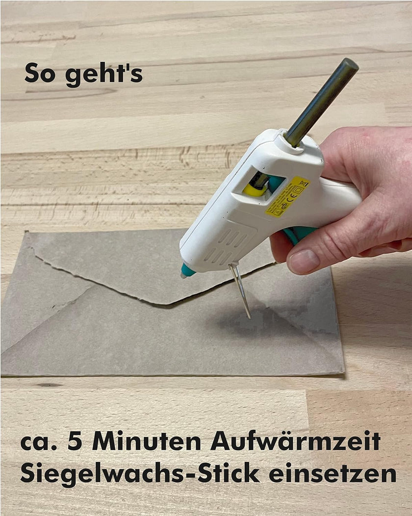 Niedrigtemperatur Siegelwachspistole für Siegelwachs-Sticks 7mm - Siegelstempel personalisiert