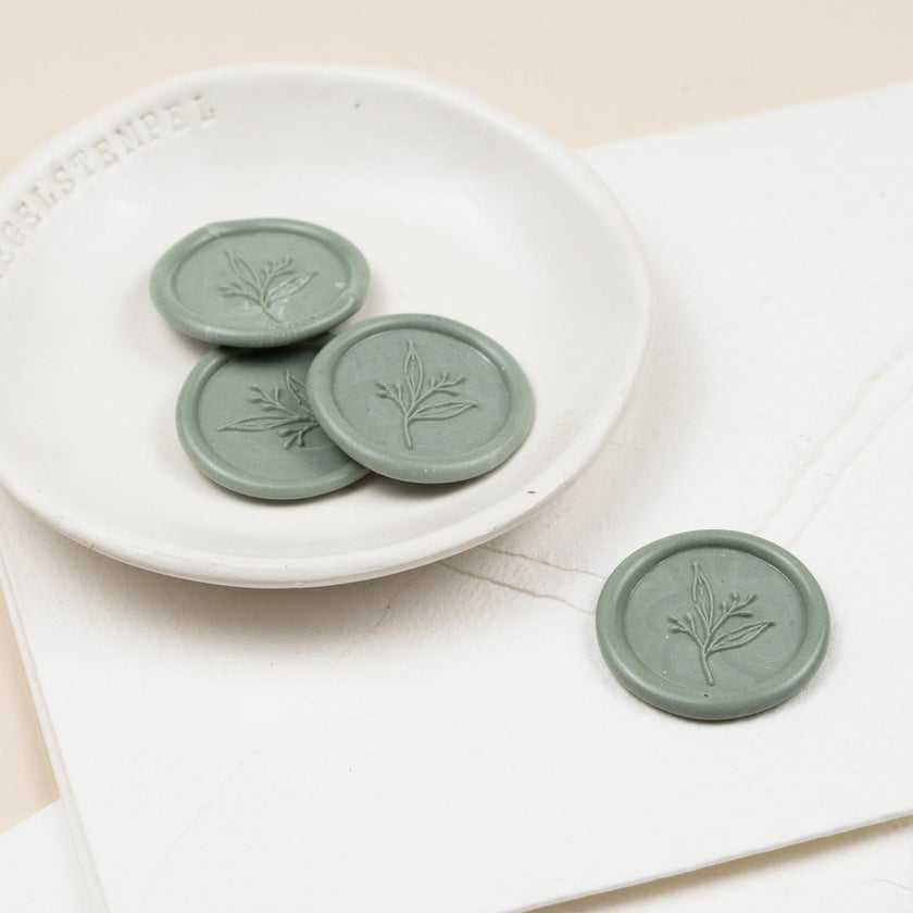 Wachssiegel selbstklebend mit Symbol Flora - Siegelstempel personalisiert